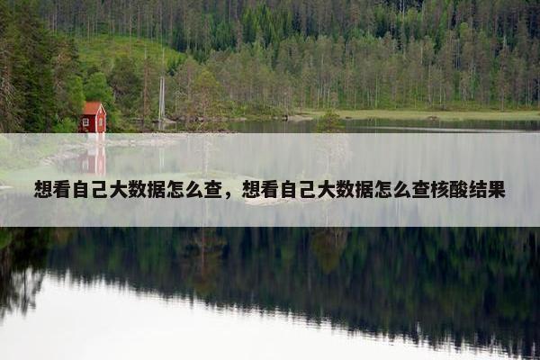 想看自己大数据怎么查，想看自己大数据怎么查核酸结果