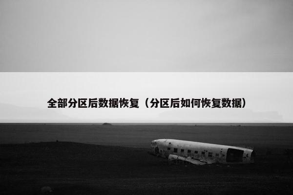 全部分区后数据恢复（分区后如何恢复数据）