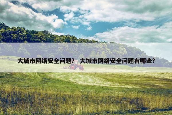 大城市网络安全问题？ 大城市网络安全问题有哪些？