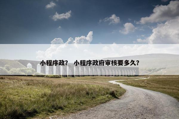 小程序政？ 小程序政府审核要多久？