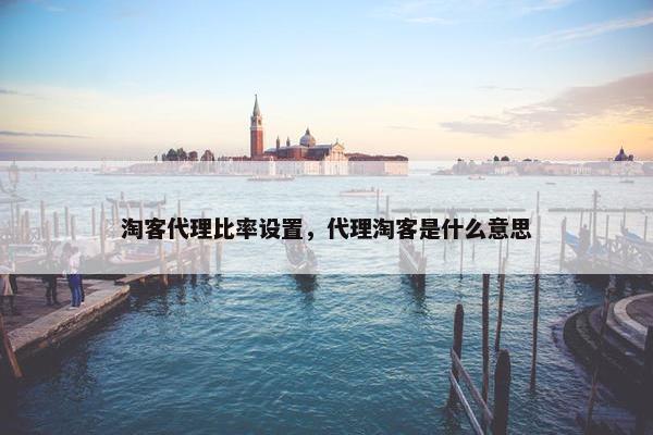 淘客代理比率设置，代理淘客是什么意思