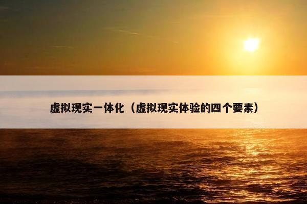 虚拟现实一体化（虚拟现实体验的四个要素）