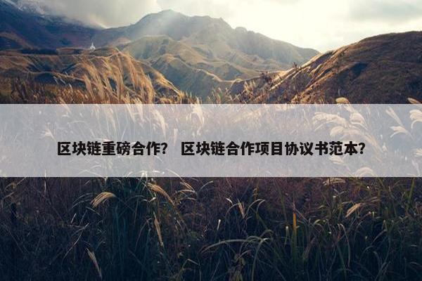 区块链重磅合作？ 区块链合作项目协议书范本？