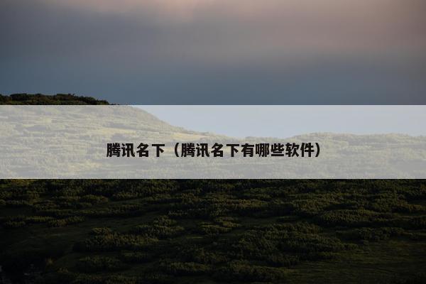 腾讯名下（腾讯名下有哪些软件）