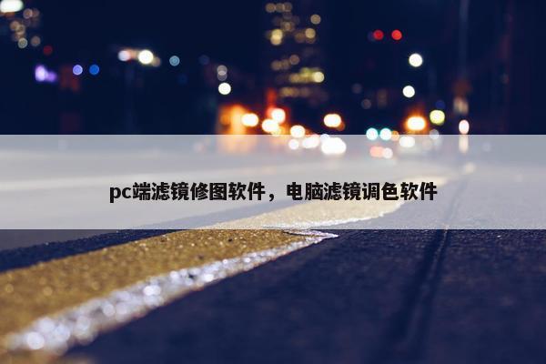 pc端滤镜修图软件，电脑滤镜调色软件