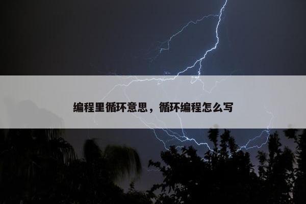 编程里循环意思，循环编程怎么写