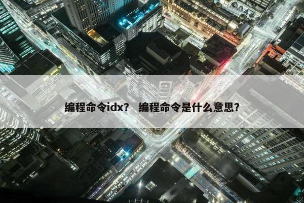 编程命令idx？ 编程命令是什么意思？
