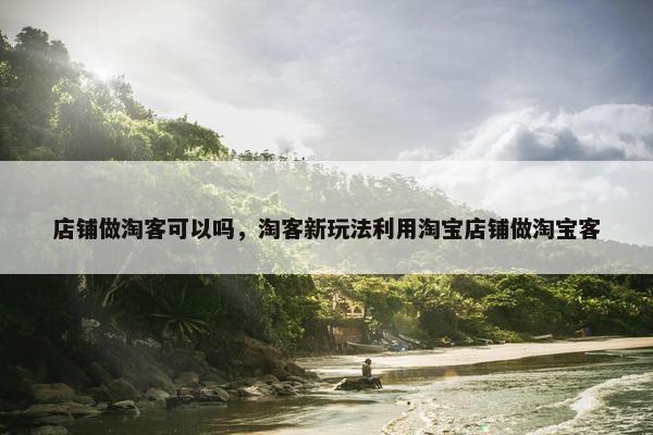 店铺做淘客可以吗，淘客新玩法利用淘宝店铺做淘宝客