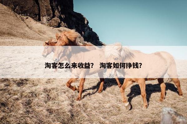 淘客怎么来收益？ 淘客如何挣钱？
