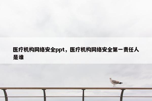 医疗机构网络安全ppt，医疗机构网络安全第一责任人是谁