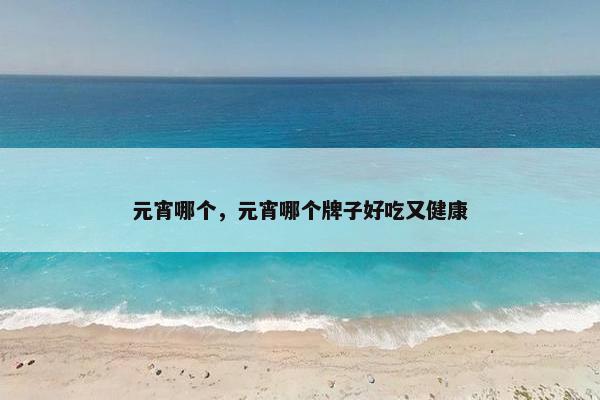 元宵哪个，元宵哪个牌子好吃又健康