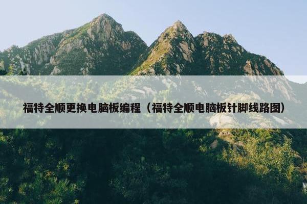 福特全顺更换电脑板编程（福特全顺电脑板针脚线路图）