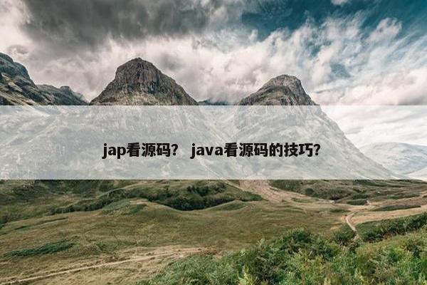 jap看源码？ java看源码的技巧？