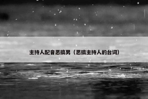 主持人配音恶搞男（恶搞主持人的台词）