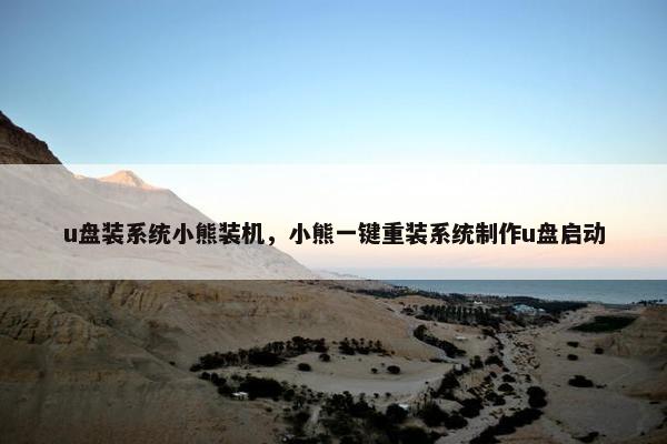 u盘装系统小熊装机，小熊一键重装系统制作u盘启动