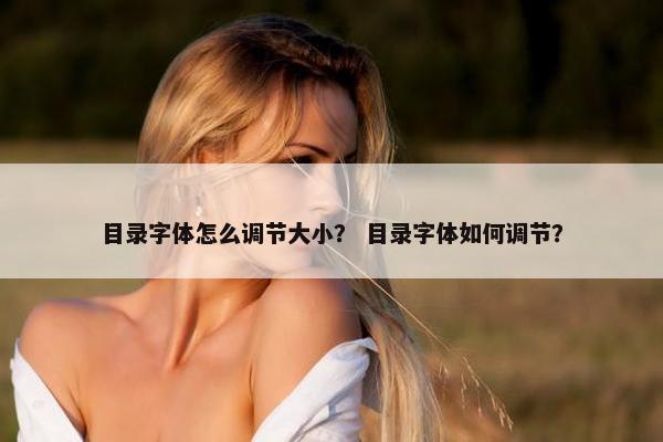 目录字体怎么调节大小？ 目录字体如何调节？