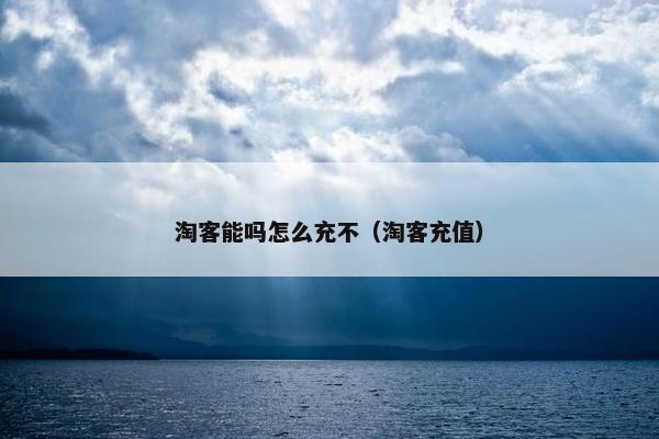 淘客能吗怎么充不（淘客充值）