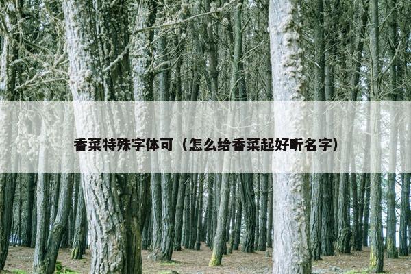 香菜特殊字体可（怎么给香菜起好听名字）
