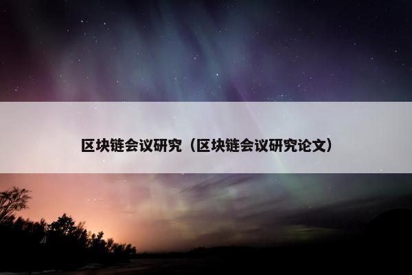 区块链会议研究（区块链会议研究论文）