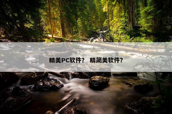 精美PC软件？ 精简美软件？