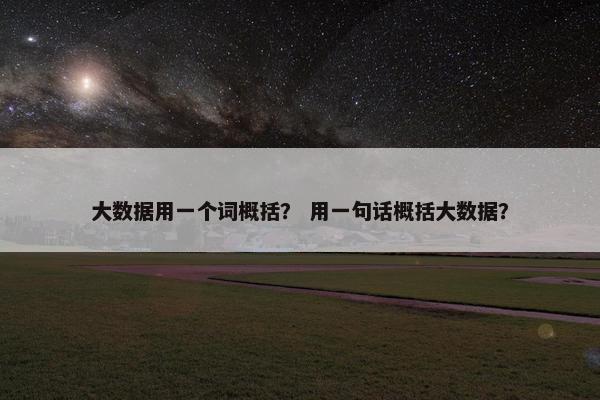 大数据用一个词概括？ 用一句话概括大数据？
