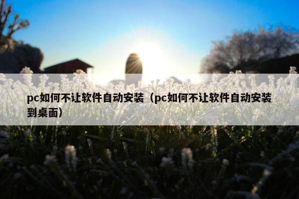 pc如何不让软件自动安装（pc如何不让软件自动安装到桌面）
