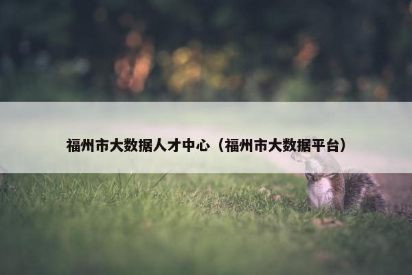 福州市大数据人才中心（福州市大数据平台）