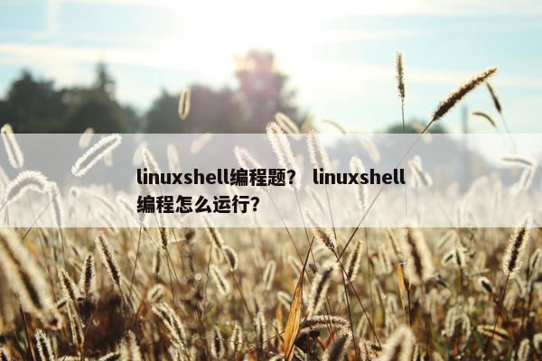 linuxshell编程题？ linuxshell编程怎么运行？