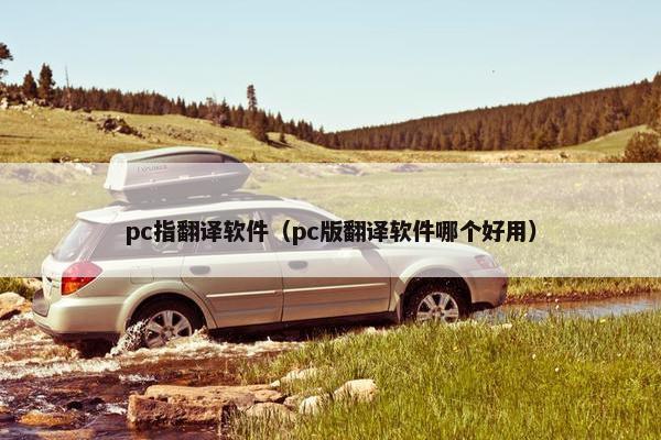 pc指翻译软件（pc版翻译软件哪个好用）