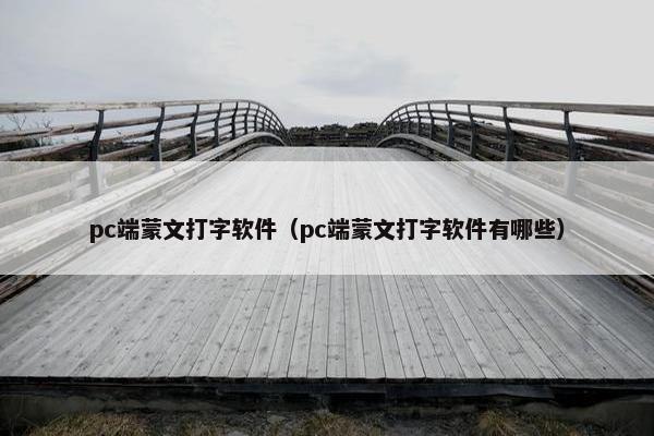 pc端蒙文打字软件（pc端蒙文打字软件有哪些）
