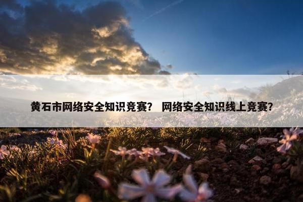 黄石市网络安全知识竞赛？ 网络安全知识线上竞赛？