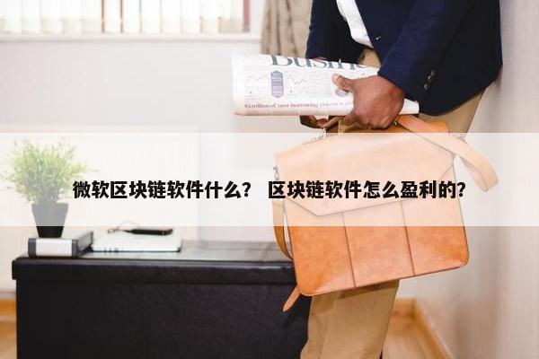 微软区块链软件什么？ 区块链软件怎么盈利的？