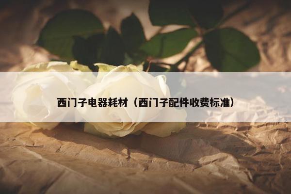 西门子电器耗材（西门子配件收费标准）