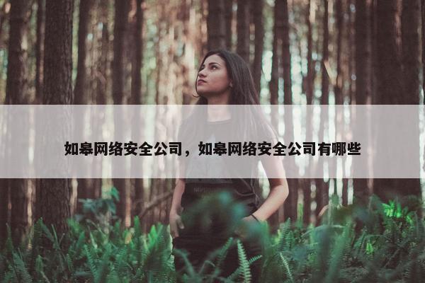 如皋网络安全公司，如皋网络安全公司有哪些