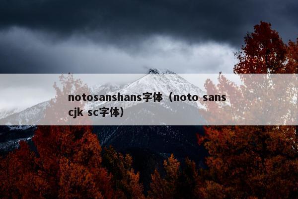 notosanshans字体（noto sans cjk sc字体）