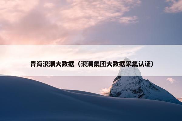 青海浪潮大数据（浪潮集团大数据采集认证）