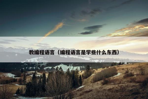 教编程语言（编程语言是学些什么东西）