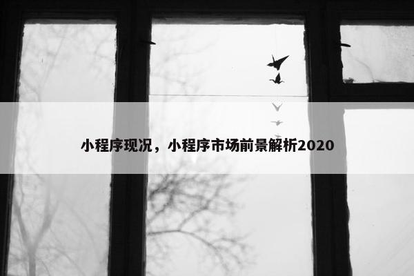 小程序现况，小程序市场前景解析2020