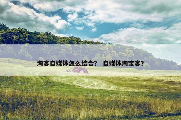 淘客自媒体怎么结合？ 自媒体淘宝客？