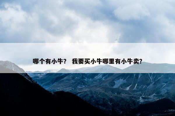 哪个有小牛？ 我要买小牛哪里有小牛卖？