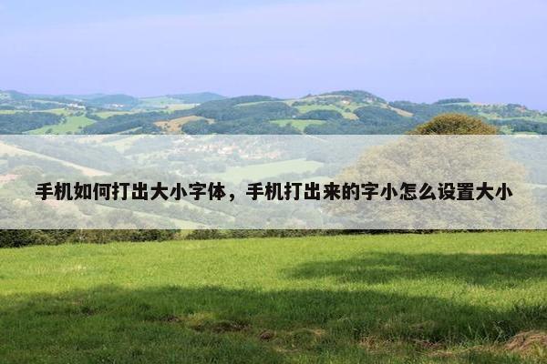 手机如何打出大小字体，手机打出来的字小怎么设置大小