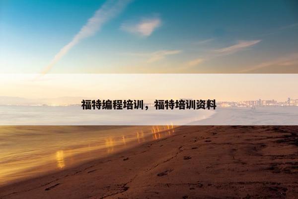 福特编程培训，福特培训资料
