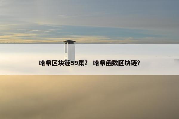 哈希区块链59集？ 哈希函数区块链？