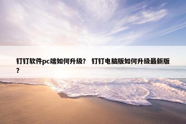 钉钉软件pc端如何升级？ 钉钉电脑版如何升级最新版？