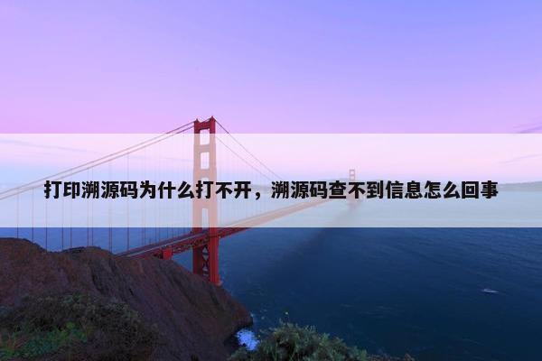打印溯源码为什么打不开，溯源码查不到信息怎么回事