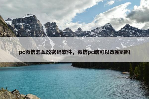 pc微信怎么改密码软件，微信pc端可以改密码吗