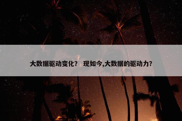 大数据驱动变化？ 现如今,大数据的驱动力？