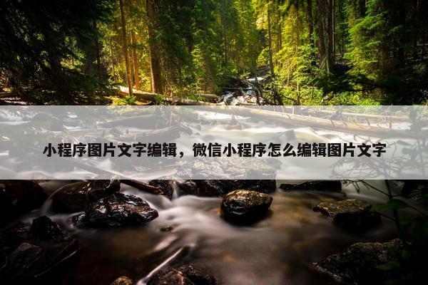 小程序图片文字编辑，微信小程序怎么编辑图片文字