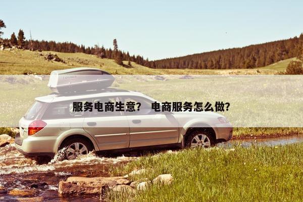 服务电商生意？ 电商服务怎么做？