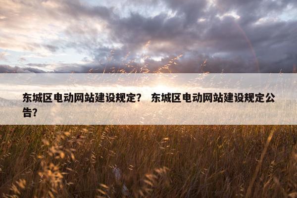 东城区电动网站建设规定？ 东城区电动网站建设规定公告？